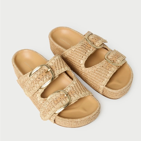 Loeffler Randall Shoes - Loeffler Randall Women's Theo Raffia Sandals size 7 new tan